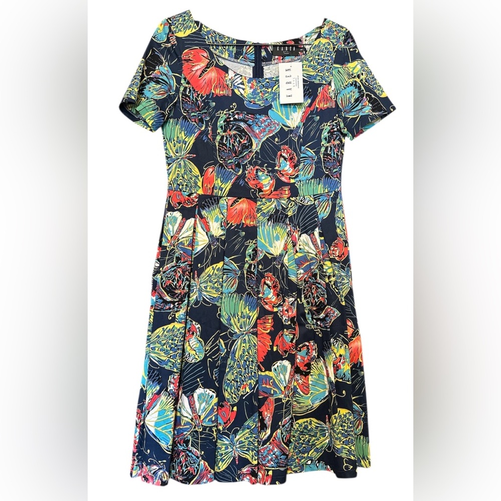Karen Styl - Polish Brand Floral Print Short Sleeve Dress *check measurements